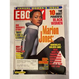 Ebony Magazine, March 2001. Annual Women's Issue, Marion Jones interview, EUC
